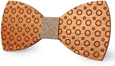 Bow ties in wood with beige fabric