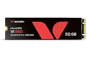 ‎VERBATIM Verbatim Vi560 S3 SSD 512 GB, internes SATA III M.2 2280 SSD-Laufwerk mit 3D-NAND, bis zu 550 MB/s Lesegeschwindigkeit, ideal für Notebook und Ultrabook, schwarz