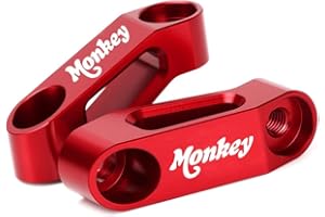 Mokiton Rearview Mirror Risers Extenders Adapter Kit Compatible with Honda Monkey 125M 125MA 125 2019-2023 2024 2025 Motorcycle Accessories Brackets (red)