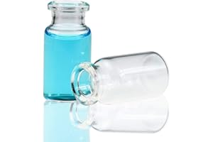 ALWSCI 100 PCS Fiala di Vetro da 10ml, 20 mm Fiala Crimp per Spazio di Testa, Fiale HPLC per Spazio di Testa Standard a Crimpatura in Vetro Borosilicato Fiala da Laboratorio Trasparente