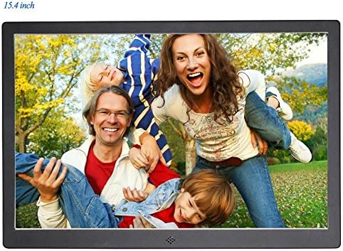 [New Upgrade Version] Digital Picture Frame, Digital Photo Frame Full HD 15 Inch IPS 1280 * 800 Ultra-thin Metal Case Advertising Machine TV Micro Displays With Remote Control, Support Photo, Music &amp; Video, SUPERWORLD® Electronic Photo Frame Digital Album (15 inch Black)