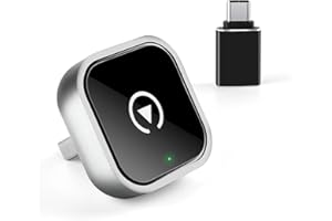 CISSIYOG Bezprzewodowy adapter Carplay, 2 w 1, bezprzewodowy adapter Carplay, konwertuje przewodowy samochód Carplay/Android na bezprzewodowy, podłączany i gotowy, mini adapter Carplay