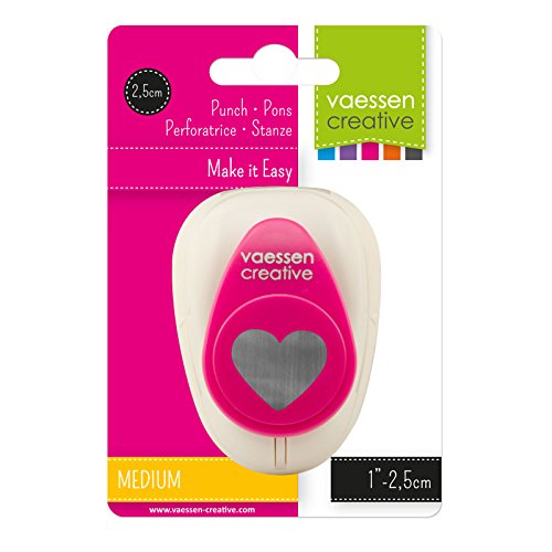 Vaessen Creative 21435-021 Stanzer M Herz 1 | 2, 5 cm, Metal, Plastic, Purple, 7.3 x 5.3 x 5 cm - 4