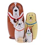 Es besteht aus 5 Puppen, alle kleineren Puppen gehen in eine größere ein