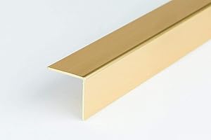 Silver Gold Effect Plastic PVC Corner 20x10mm -1 Meter Angle Trim Wall Edge Protector TMW Profiles (Gold)