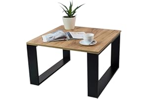 ‎MEX-SYSTEM Mex-System Couchtisch Klein Clif, Wohnzimmertisch, Beistelltisch 65x65x40cm, Couchtisch Quadratisch Ideal für Wohnzimmer, Zimmer und Büro, Smart Living Wohnzimmertisch Modern,Craft Eiche
