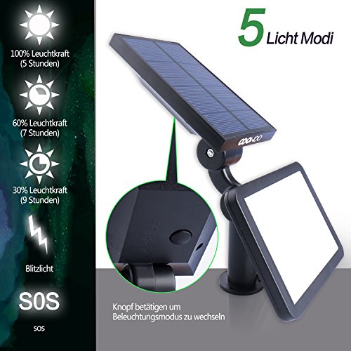 COOWOO 2x LED Solar Garten Beleuchtung IP65 Solarbetriebenes Outdoor Spotlight, Wasserdichte Spotbeleuchtung für Haus, Hinterhöfe, Garten, Rasen und Balkon - 3