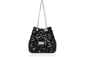 YZROHYI Abendtasche Damen,Glitzer Tasche Ballkleid,Clutch Schwarz Glitzer Elegant,Handtasche Abendkleid,Hochzeit Tasche,Pailletten Umhängetasche,Kettentasche,Schultertasche,Hand Bags for Womens