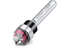 MOXPIFY Top Bearing Flush Trim Bit, 3-Flute Router Cutter 6.35mm Shank, 12.7mm Cut Diameter & 3.2mm Cut Length, Flush Trim Cut Router Bit For Woodworking