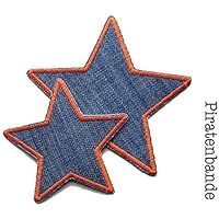 Set 2 Jeansflicken Stern Patch zum aufbügeln Kinder/Erwachsene Hosenflicken
