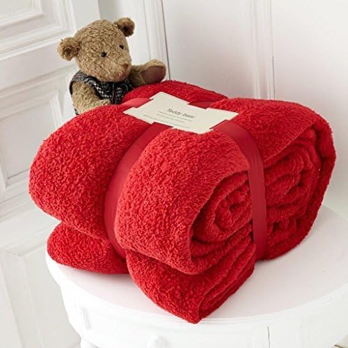 Red Teddy Fleece Throw Blanket Mink Sofa Bed Luxury Soft Double Warm Large 150 Cm x 200 Cm.