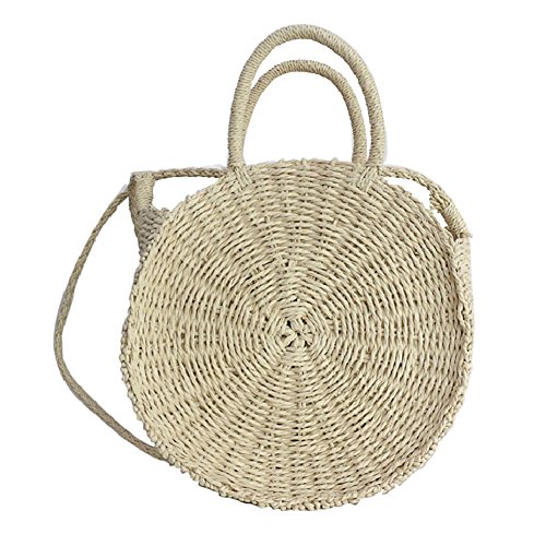 Prom-near Nuevo Bolso de Playa de Paja Mujeres al Aire Libre Playa Bolsa de Playa Shoulder Bolsa Crossbody Bolso de Viaje de Doble Finalidad