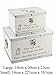 Set of 2 Baby Boys Keepsake Boxes -Storage Trunk 'What are little boys made of?'