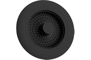 Hibbent Bouchon Evier Cuisine, Bouchon Evier avec Un Set Combiné Filtre Evier Cuisine, INOX Pur, Anti-Colmatage, PréVention des Odeurs,Grille Evier Cuisine-Profondeur de L'éVier >22mm (Noir)