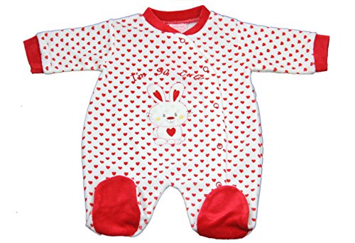 New Red Spotty Bunny Sleepsuit for Baby Girl - newborn and 0-3 months (newborn)