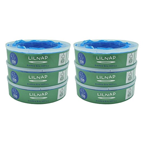 LILNAP - Recambios para el contenedor de pañales Angelcare - recarga multicapa con tratamiento EVOH antibacteriano (6 recargas)