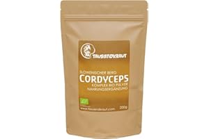 ‎TAUSENDKRAUT FÜR MEHR LEBENSQUALITÄT! Bio Vitalpilz Pulver - Reishi - Hericium - Cordyceps - Shiitake - EU Herstellung - Premium Qualität von Tausendkraut - 200g bis 500g (200 g, Cordyceps 200g)