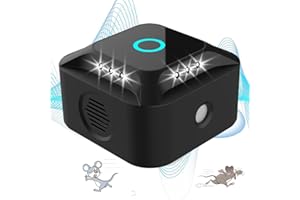 QUEATH Ultraschall Maus und Ratten 360°,Gerät Ultraschall Maus Mit Stroboskoplichtern und PIR,3 Arbeitsmodi Ultraschall Mäuseabwehr Mäuse für Nagetiere, Mäuse, Eichhörnchen, Spinnen