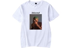 OUHZNUX Frank Ocean Blonde Print T-Shirt, Mode Streetwear Tops pour Hommes et Femmes, Casual Singer Short Sleeve Sweatshirts (2XS-4XL)