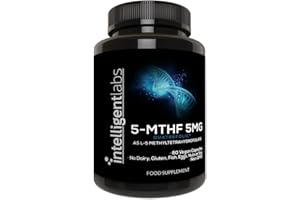 5MG L-5 MTHF by Intelligent Labs, L-5-methyltetrahydrofolate Activated Folic Acid Supplement as Quatrefolic Acid, Activated Folate