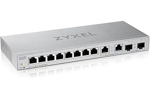 Zyxel Switch multigigabit 12 Ports géré sur Web avec 2 Ports 2,5 G/2 Ports 10 G SFP+ Bureau/Mural [XGS1210-12]