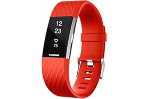 FunBand® Correa para Fitbit Charge 2, Edición Especial Soft Silicona Deportes Recambio de Pulseras Ajustable Reemplazo Accesorios para Reloj Fitbit Charge 2 Pulsera de Actividad Pequeño y Grande