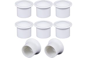 GORGECRAFT 8 Pieza de Cubiertas de Barra de Cortina de Ventana de Plástico,Extremos Blancos,Tapas de Cortina de 28 mm de Diámetro Interior,Remates de Poste de Cortina,Cabezales de Cortina(41x33mm)