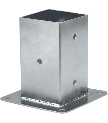 Staffe A Bicchiere Per Pali Legno 7x7 Cm - Zincate, Confezione Da 4 Pezzi - Foto 5