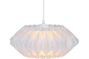 kwmobile Pantalla de lámpara blanca - Tulipa para lámparas de techo mesa - Pantalla geométrica de puzzle para comedor dormitorio - Diámetro 25 CM