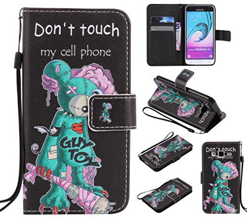 Feeltech Samsung Galaxy J3/J310 Hülle PU-Leder und Brieftasche Bunte Muster Fall mit Magnetverschluss, Hybrid-Kickstand mit Stand-Funktion, schlagen Sie schützende weiche TPU Stoßstangenabdeckung und Kreditkartenhalter für Samsung Galaxy J3/J310 Handgelenk Bügel-Buch-Art-Geldbeutel-Tasche mit 2 In 1 Berühren Sie Stift – Grüne Maus - 8