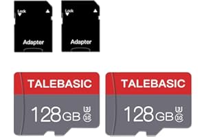 TALEBASIC 128GB Micro Karte Class 10 Speicherkarte TF-Karte mit hoher Geschwindigkeit inkl. Adapter für Tablet/Smartphone/Kamera/Autoradio/Spielkonsole (2 Stück 128 GB)