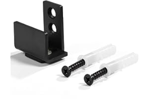 HONGZER Barn Door Floor Guide Hardware with Screws, Black Steel Hardware Sliding Barn Door Bottom Wall Mount Floor Guide with Accessories, Sliding Door Hardware