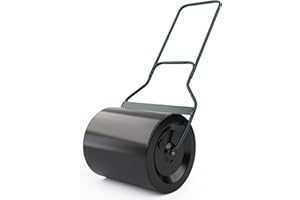 GOPLUS Garten Rasenwalze mit Schmutzabweiser, 60L Handwalze befüllbar mit Wasser & Sand, Ø 40CM Gartenwalze mit U-Griff für Gärten, Gras & Hinterhöfe, Schwarz, Grün
