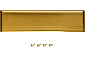 ZAVIA Internal Letterbox Draught Excluder 11.5 Inch (29.3cm) Metal Draught Letter Plate Seal Letter Box Flap - Prevents Draughts Coming Through The Letter Box - for Wood or uPVC Doors - Brass