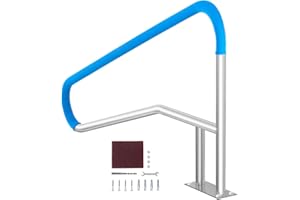 VEVOR Rampe Piscine, 1395 x 810 mm, Main Courante Piscine Acier Inoxydable avec Plaque de Base, Barre d'Appui de Sécurité Antirouille, Accessoires, pour Piscines, Intérieur, Extérieur, Terrasses, Spas