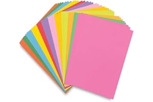 JKG® 220gsm A4 Card Paper - Coloured Card Paper | Kids Kraft Paper | Printer & Drawing Card | DIY Xmas Coloured Craft for Kids Arts | Assorted Colours (15 Cards)