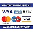 Notice V003 All Credit & Debit Cards Accepted Visa MasterCard Card Payments Accepted Sign Self Adhesive Gloss Sticker A4 297mm x 210mm