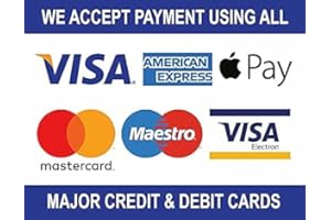 CHICBANNERS Notice V003 All Credit & Debit Cards Accepted Visa MasterCard Card Payments Accepted Sign Self Adhesive Gloss Sticker A4 297mm x 210mm