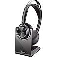 Poly - Voyager Focus 2 UC USB-A Headset with Stand (Plantronics) - Bluetooth Dual-Ear (Stereo) Headset with Boom Mic - USB-A PC/Mac Compatible - Active Noise Canceling - Works with Teams, Zoom & more