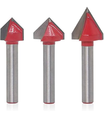 Fresa YONICO Con Scanalatura A V, Fondo Piatto, 60 Gradi, Diametro 1/2 - Foto 4