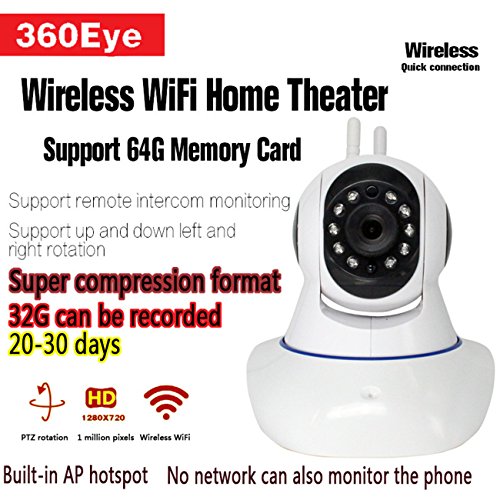 Preisvergleich Produktbild Überwachungs-Webcam-Kamera, 720P für Heim-Gegensprechanlage Mobile Detection Unterstützung IOS und Android Wifi Wlan IP-Kameras