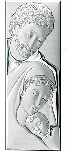 Framework Holy Family Silver bilamina Wood Size 17 X 45 Valenti 749/7
