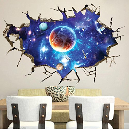 Oyedens Neue 3D-Fenster-Ansicht Wandaufkleber Entfernbare Vinyl Kunst-Raum-Abziehbild-Wandhauptdekoration - 2