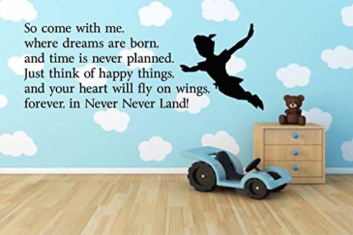 Forever In Neverland Peter Pan Wall Art Quote Sticker Decal