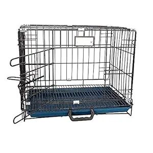 Dog Trust Easy to Move with Removable Tray Iron Cage Crate Kennel for Dog and Rabbit Red, 18 Inch