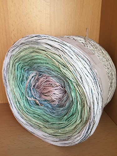 Farbverlaufsgarn 200 Gramm LL ca. 1000 Meter Farbe 389 + Lurexfaden in Multicolor (Grundpreis EUR 7,50/100 Gramm)