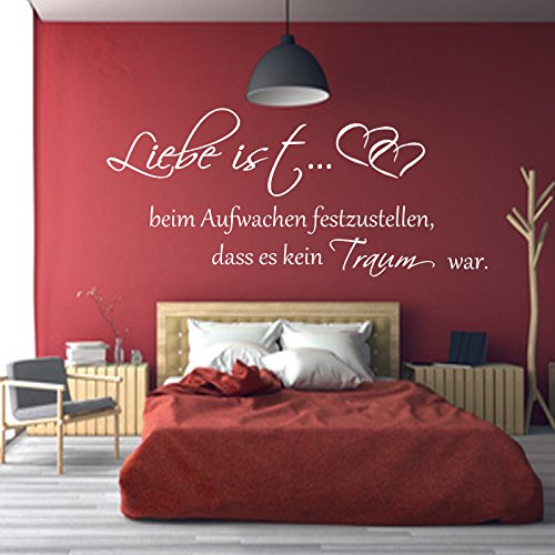 Wandtattoo Schlafzimmer Spruch ++Liebe ist beim Aufwachen festzustellen dass es kein Traum war - 2
