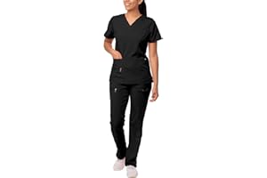 ADAR UNIFORMS Adar Pro Breakthrough Plus Scrub Set for Women - Enhanced V-Neck Top & Multi Pocket Pants
