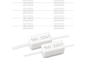Innfeeltech 10 Stück 5W 5% Toleranz 0,22 Ohm Keramik-Zement-Widerstand für DIY-Projekt und Experimente