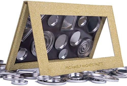 Magnetic Empty Makeup Palette, Lover Bar Make Up Organiser Pallet for Eyeshadow Blusher Concealer Highlighter Contour Powder Foundation Cosmetics Tools Beauty Storage Rose Gold 18.5*13*1.1CM (S)
